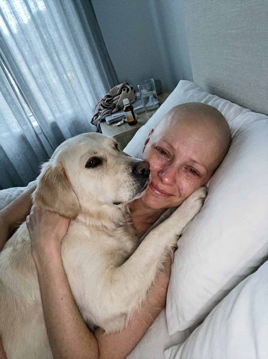 Part 2: I Was Forty, Bald From Chemo, and Could Not Look at Myself in the Mirror. One Morning I Woke Up and My Golden Retriever Had Cleaned Every Strand of My Fallen Hair Off the Pillow. The Vet’s Explanation Made Me Cry Harder Than the Cancer Had.