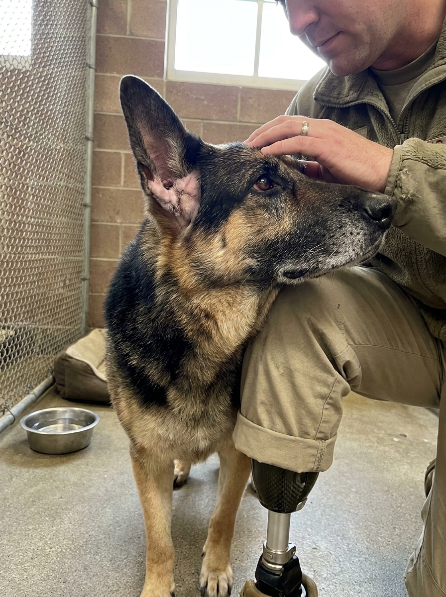 Part 2: I Adopted a Retired Military German Shepherd Who Lost His Right Ear to a Blast in Afghanistan. I Lost My Right Leg to a Blast in Afghanistan. We Did Not Find Out, Until We Read His File Together, That It Was the Same Blast.