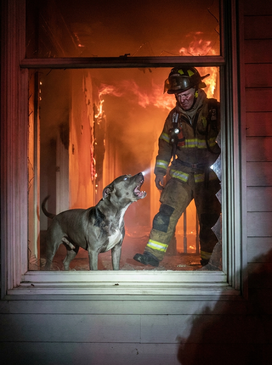 Part 2: A Firefighter Rushed Into a Burning House — Then a Pit Bull Blocked a Bedroom Door and Saved His Life Before He Could Save Anyone Else