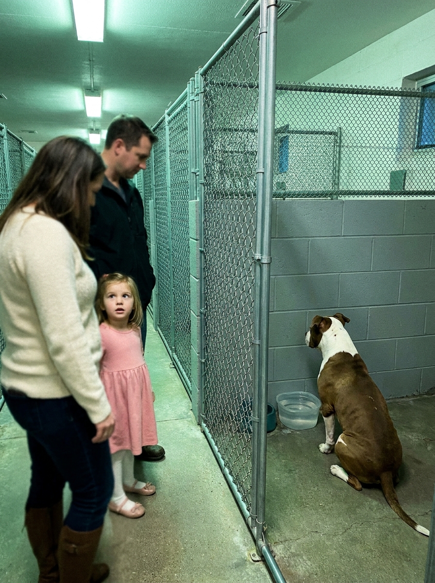 An Abandoned Pit Bull Kept Turning Its Face to the Wall Every Time a Family Came — Until One Woman Sat Down and Turned Away Too