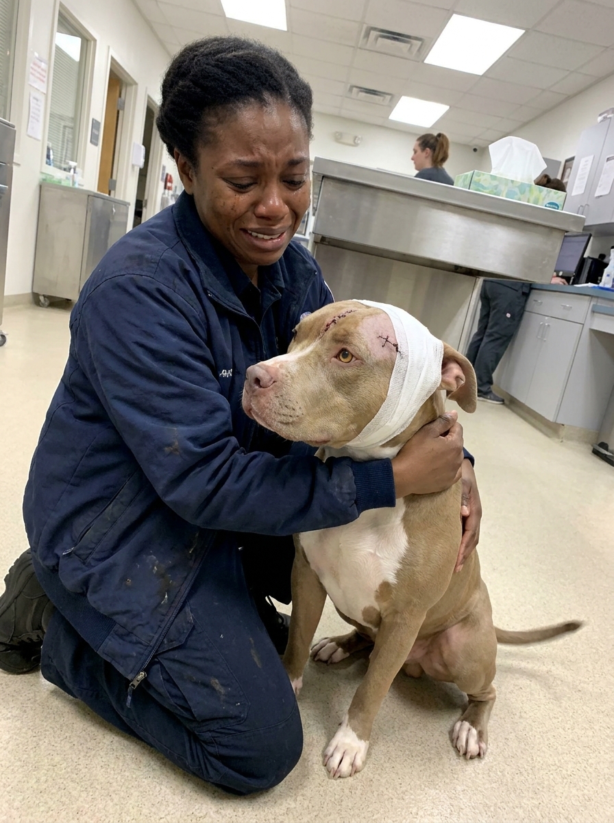 Part 2: I Drive an Ambulance. My Rescue Pit Bull Goes Everywhere With Me Except Inside the Rig. The Night a Man I Had Treated Hours Earlier Attacked Me in the Ambulance Bay, My Dog Was Locked in My Car Thirty Meters Away — and He Did Not Stay There.