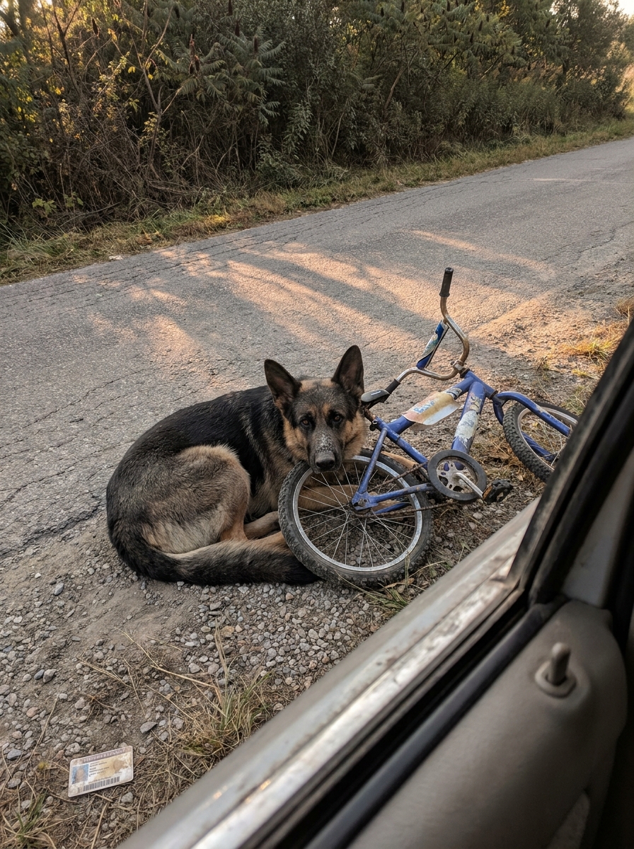 Part 2: A German Shepherd Guarded a Wrecked Bike on the Roadside for Three Hours — Nobody Understood Why Until a Patrol Car Stopped