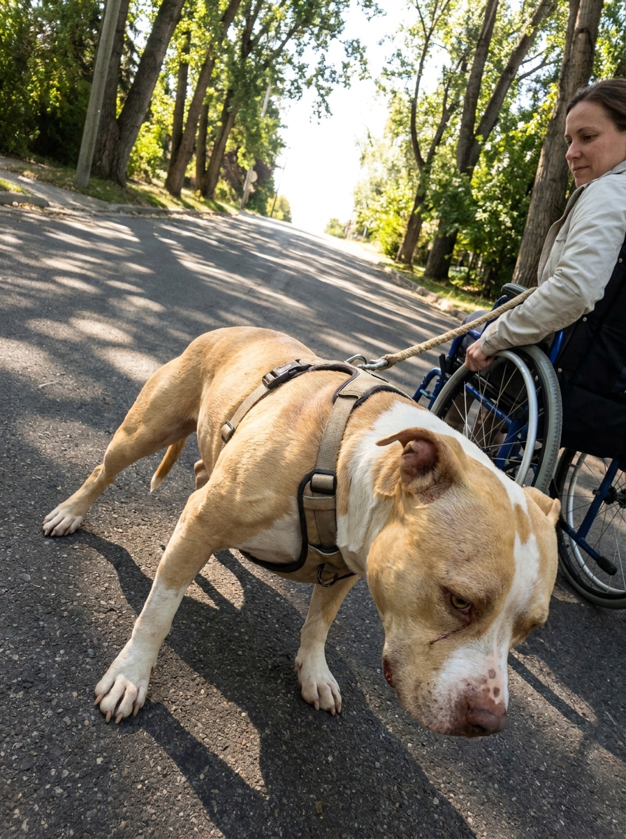 Part 2: My Service Pit Bull Pulled My Wheelchair Up That Hill Every Day — Until the Day His Own Legs Started to Give Out