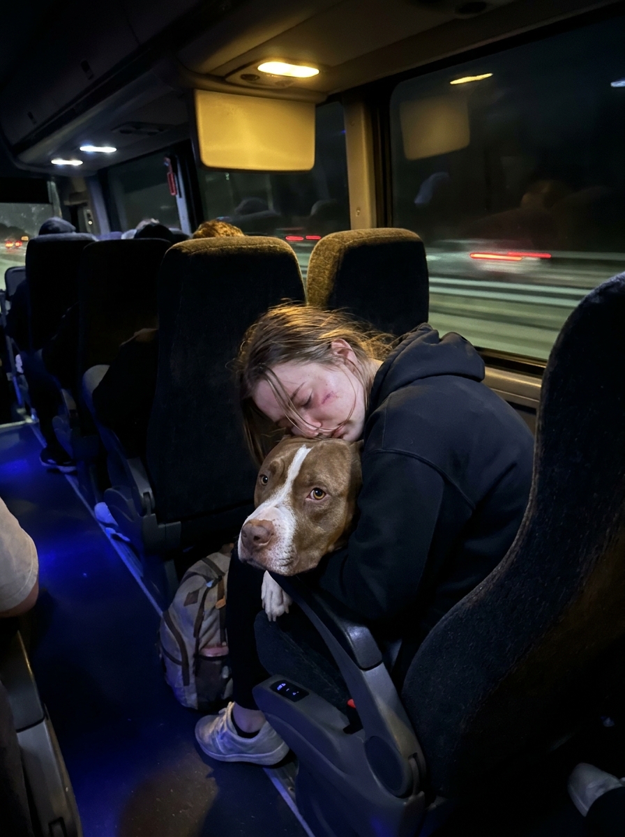 Part 2: Six Hours Into a Cross-Country Bus Run, My Dog Got Up, Walked Down the Aisle Past Forty Passengers, and Laid His Head on a Crying Teenager’s Lap. What He Knew, I Didn’t.