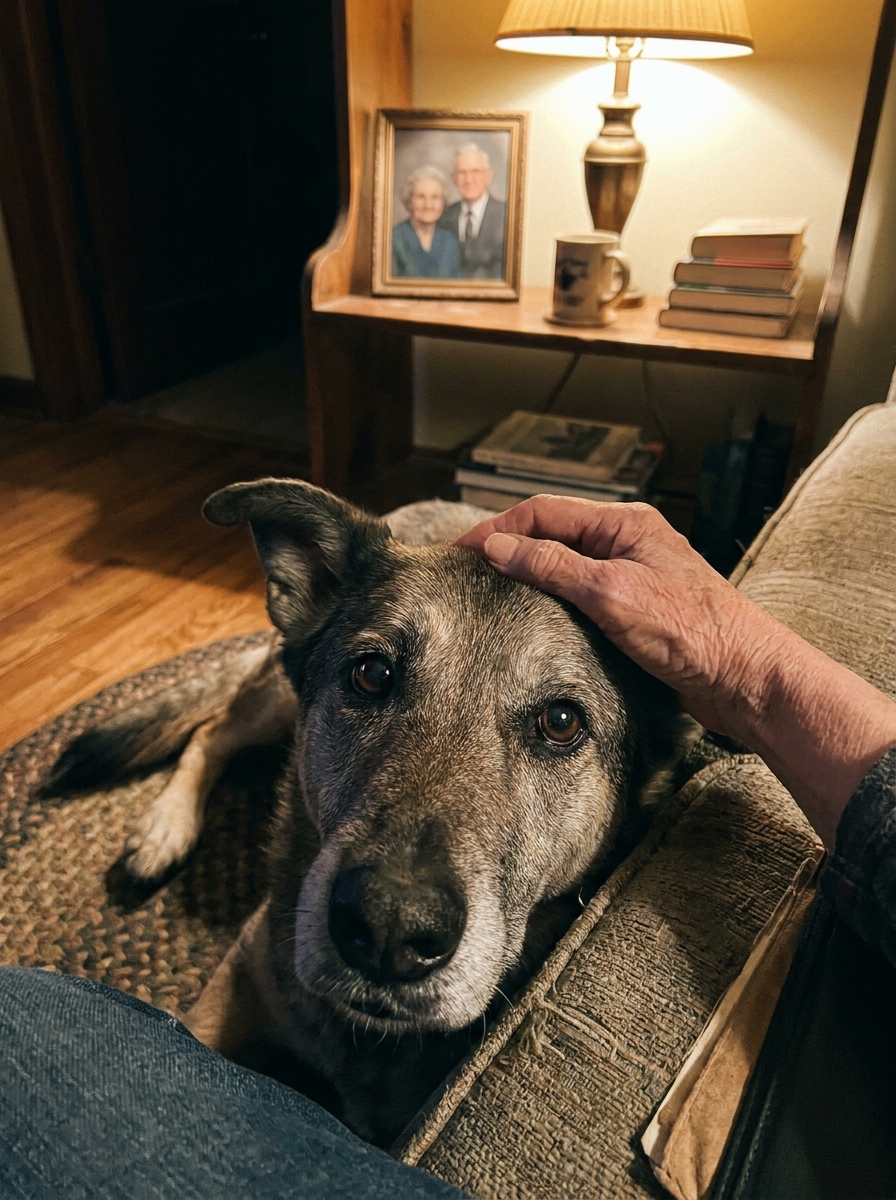 PART 2: A Week After I Buried My Husband, a Stray Dog Showed Up at My Door at Night. A Month Later My Neighbor Told Me Where He’d Come From — and Why He’d Chosen My House.