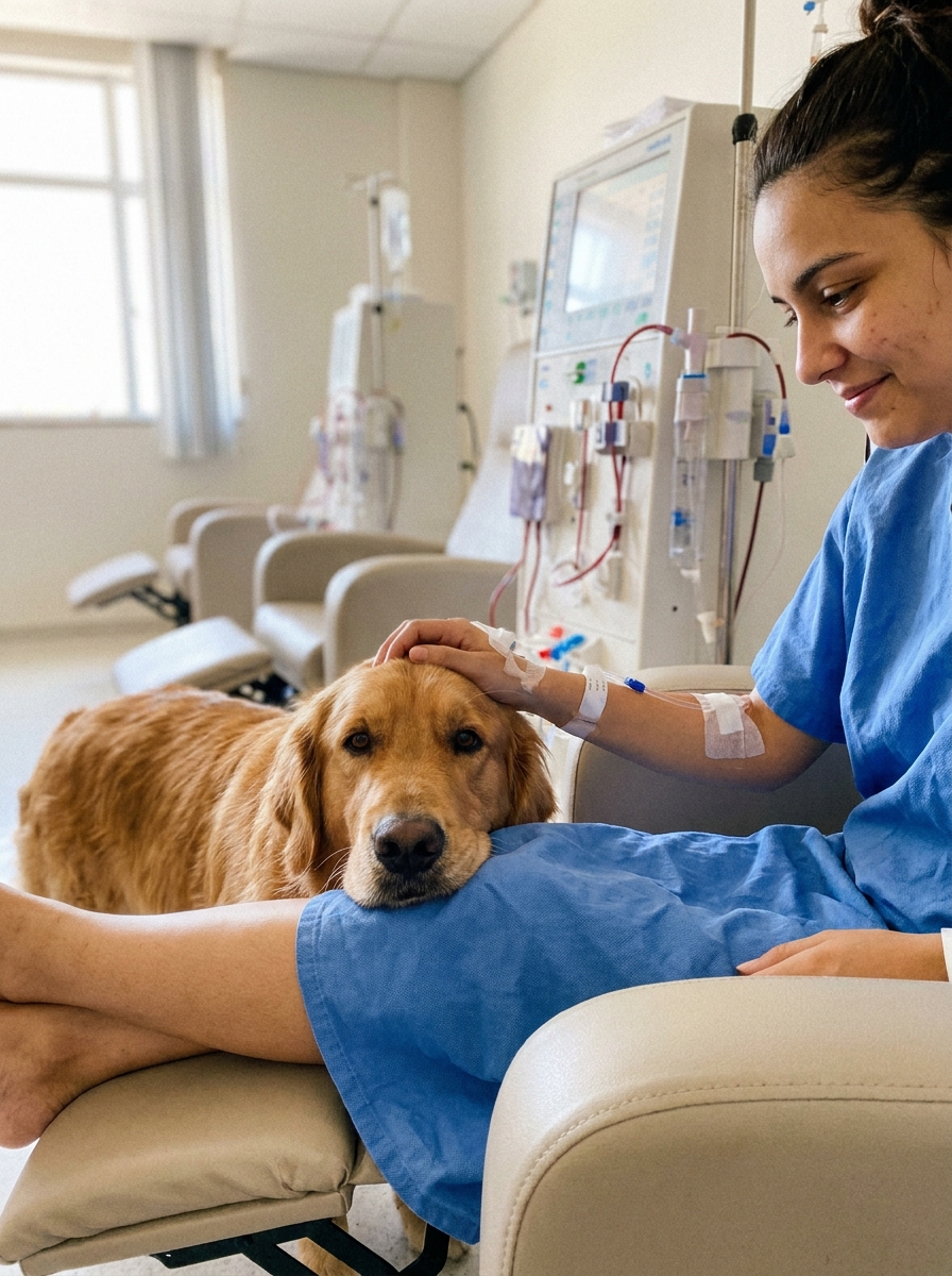 Part 2: A Therapy Dog Named Filter Slept Under My Dialysis Chair Every Week for Two Years. Then a Family Adopted Him. Two Months Later They Drove Back to the Hospital to Tell Me Something About Him.