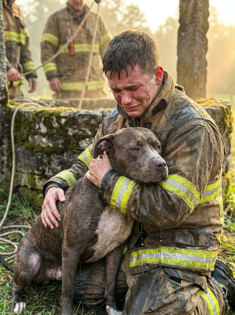 Part 2: We Got a 911 Call About a Dog Crying in an Old Well. It Was 40 Feet Down, Standing on a Ledge With Water Up to Its Neck. I Went Down on a Rope. What the Dog Did When We Reached the Top Made Me Cry in Front of My Whole Crew.
